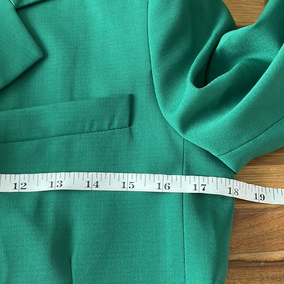 Zara Wool Blend Straight Cut Green Blazer 3 Button - Picture 12 of 15